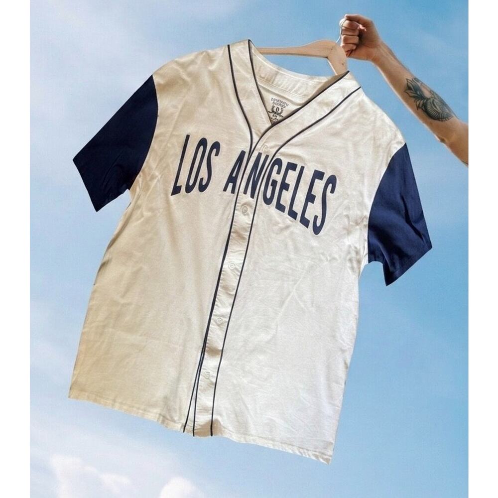 Brooklyn Laundry Shirt Mens Size 2XL Los Angeles Baseball White Navy Cotton NWT - Picture 7 of 10